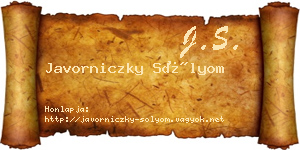 Javorniczky Sólyom névjegykártya